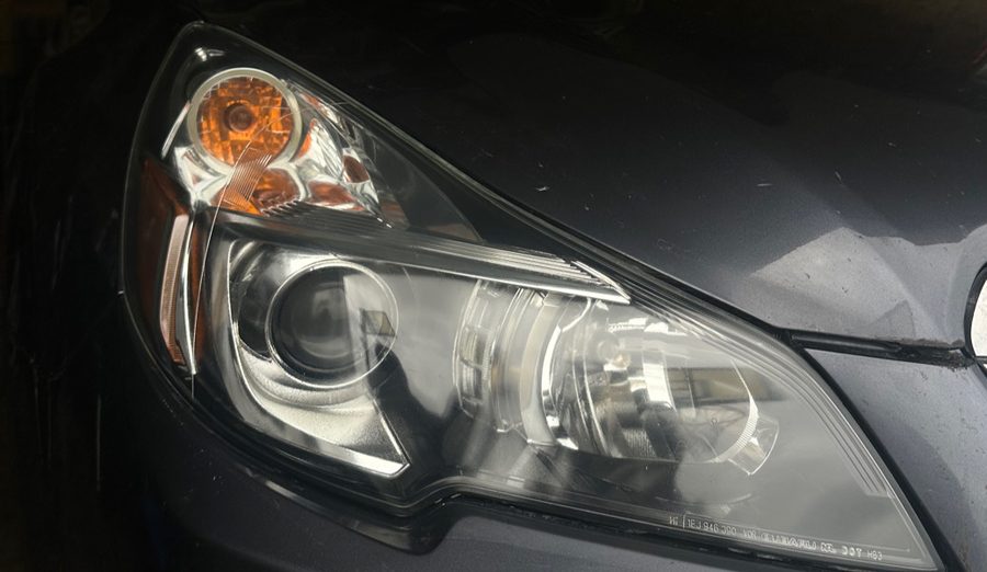 Same headlight, crystal clear after restoration